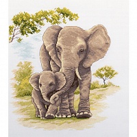 Набор для вышивания "PANNA"  J-7208   "Мать и дитя. Слоны" 25.5  х 29  см фото